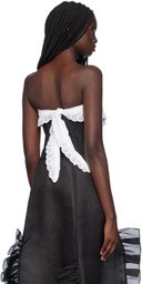 Sandy Liang Black Pinto Corset Top