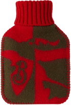 Burberry Red & Brown EKD Wool Hot Water Bottle