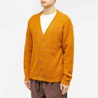 s.k manor hill Men's Hairy Cardigan in Burnt Orange Alpaca