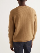 Sunspel - Ribbed Merino Wool and Cashmere-Blend Sweater - Brown