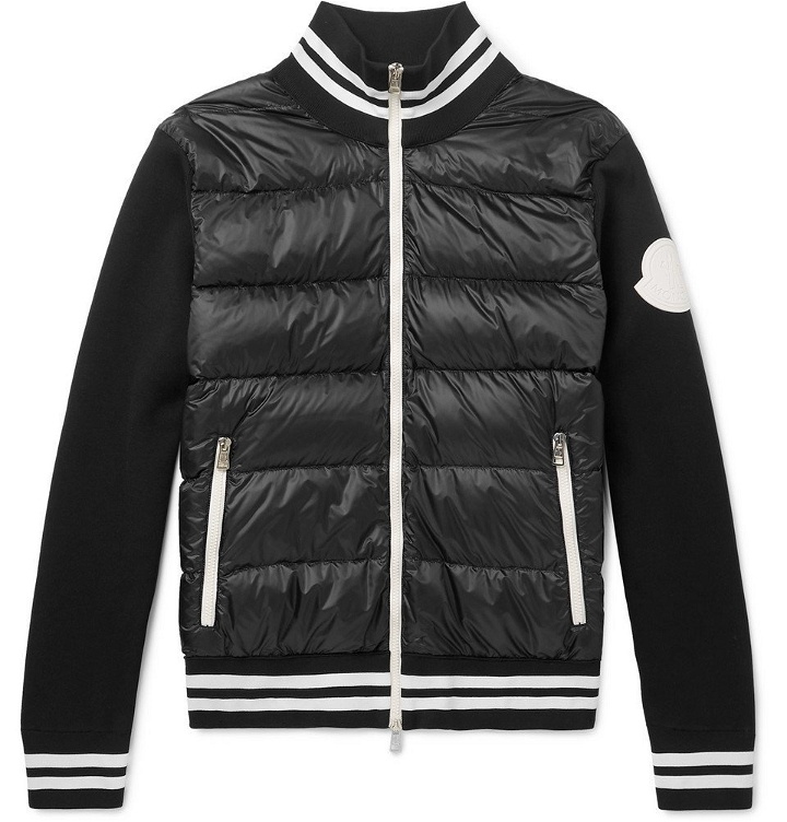 Photo: Moncler - Slim-Fit Quilted Shell and Jersey Down Jacket - Black