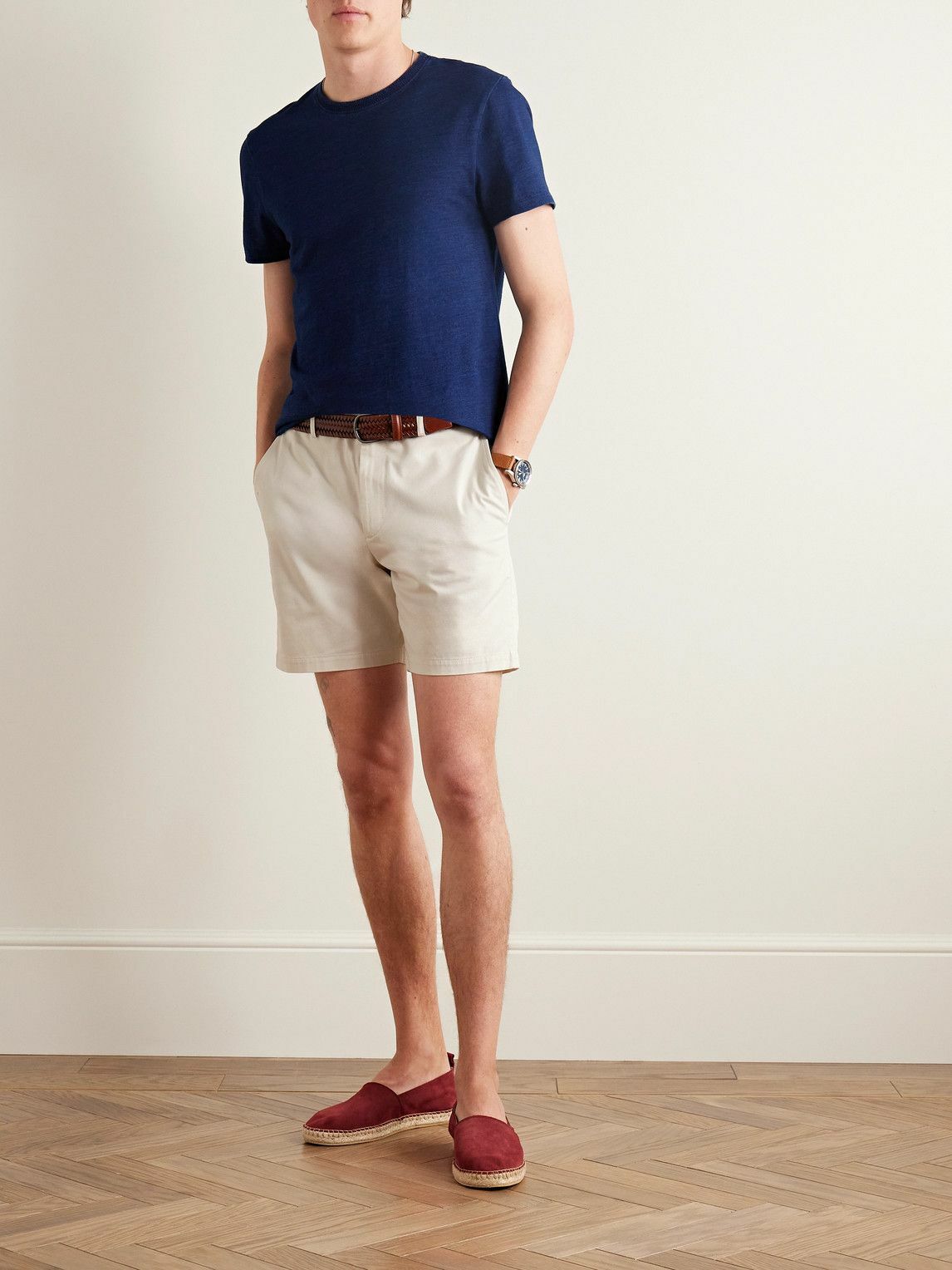 Club Monaco - Baxter Slim-Fit Cotton-Blend Twill Shorts - Neutrals