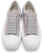 Alexander McQueen Grey & White Deck Plimsoll Sneakers