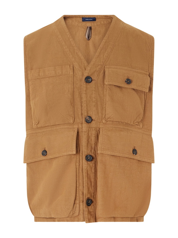 Photo: Drake's - Cotton-Drill Utility Vest - Brown