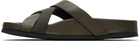 TOM FORD Khaki Smooth & Supple Grain Leather Sandals