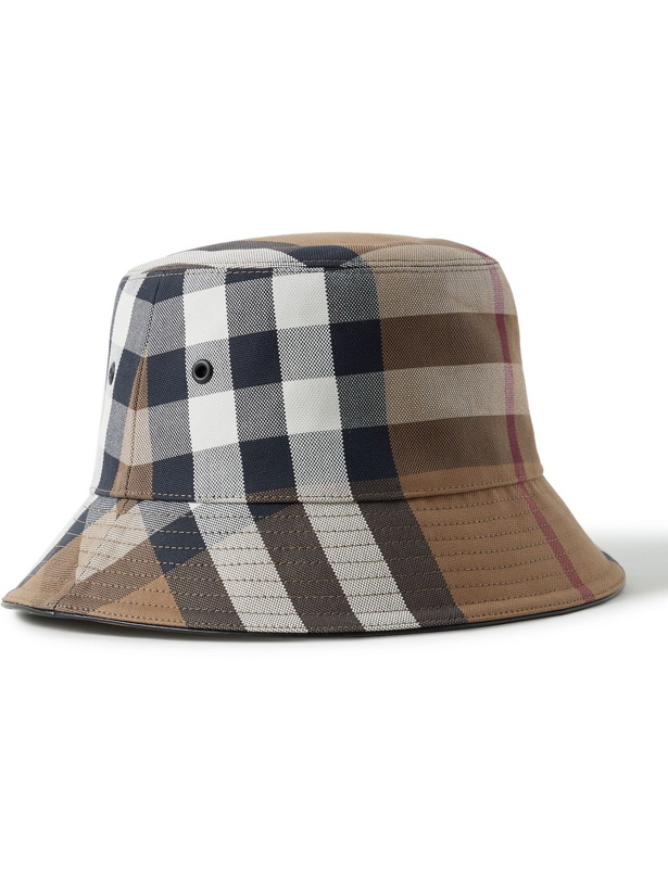 Photo: Burberry - Checked Cotton-Canvas Bucket Hat - Brown