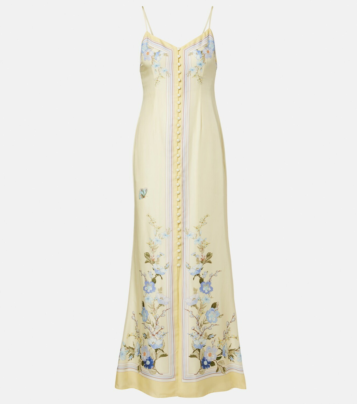 Self-Portrait Floral silk satin maxi dress