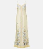 Self-Portrait Floral silk satin maxi dress