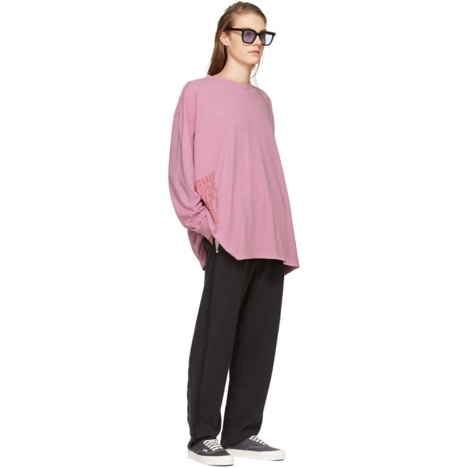 Some Ware SSENSE Exclusive Pink Long Sleeve Side Logo T-Shirt