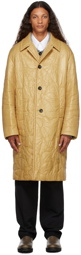 Dries Van Noten Yellow Bonded Crinkle Coat