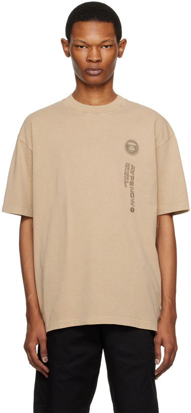 Photo: AAPE by A Bathing Ape Beige Embroidered T-Shirt