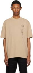 AAPE by A Bathing Ape Beige Embroidered T-Shirt