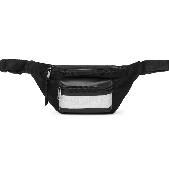 Photo: GIVENCHY - Logo-Detailed Leather and Shell Belt Bag - Black