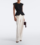 Magda Butrym Pleated silk and wool wide-leg pants