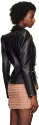 Balmain Black Zip Leather Jacket