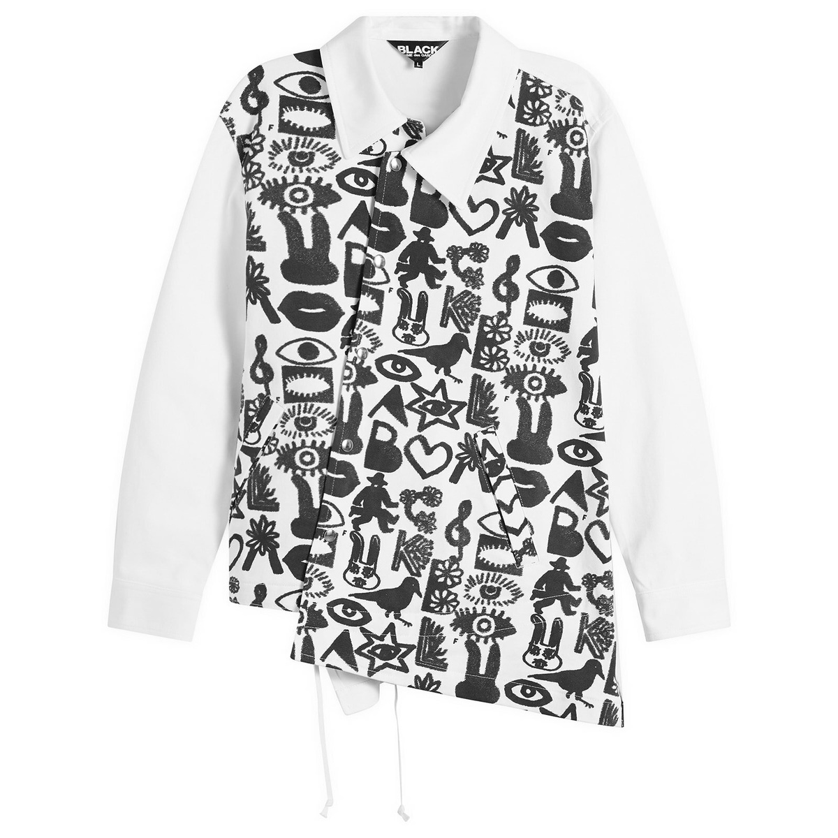 Comme des Garçons Black Men's Cotton Jacket in White/Black