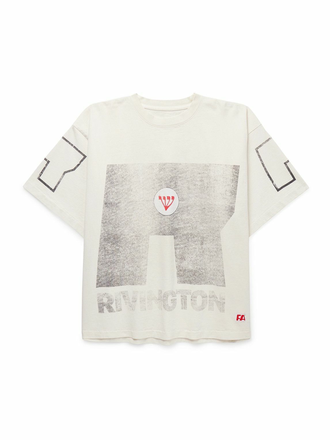 RRR123 - C.V.A. NYC Logo-Print Cotton-Jersey T-Shirt - White RRR123 - C.V.A. NYC Logo-Print Cotton-Jersey T-Shirt - White
