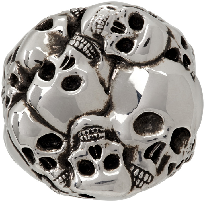 Photo: Alexander McQueen Silver Multi Skull Ring