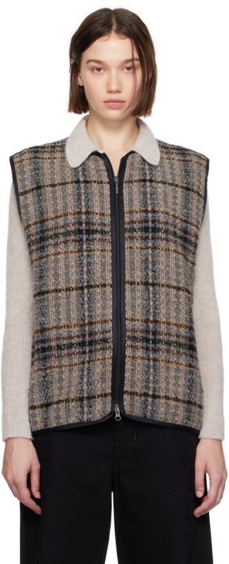 Photo: NEEDLES Gray & Brown W.U. Piping Vest