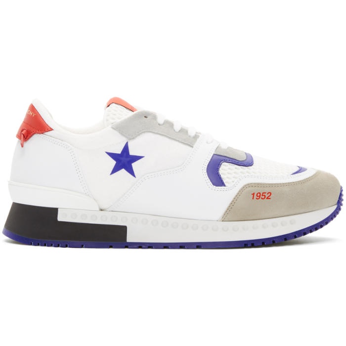 Photo: Givenchy White and Red Star Active Runner Sneakers 