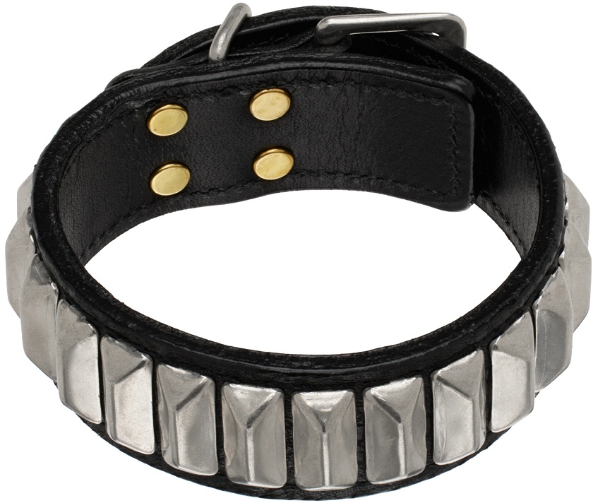 Photo: UNDERCOVER Black & Silver Leather Bracelet
