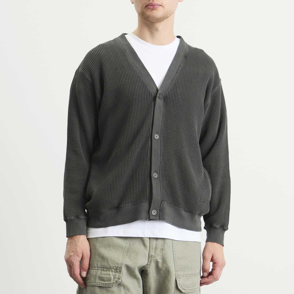 Manastash Men's Heavy Snug Thermal Cardigan in Black