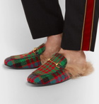 Gucci - Princetown Shearling-Lined Tweed Backless Loafers - Men - Multi