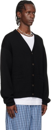 VETEMENTS Black Leather Crosses Cardigan