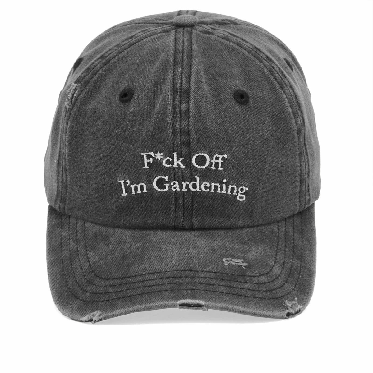 Bram's Fruit Men's F*ck Off Distressed Cap in Washed Charcoal 