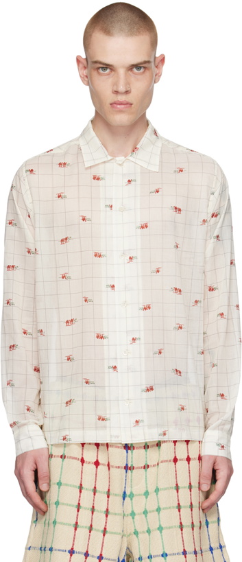 Photo: Bode Off-White Camel Shirt