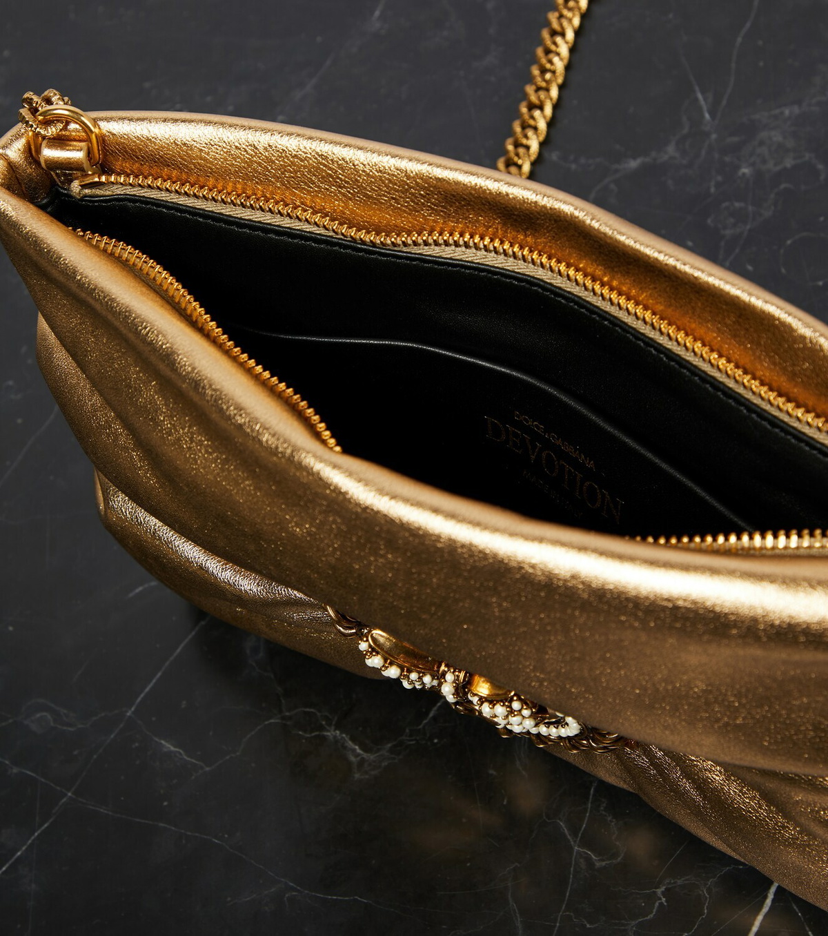 Dolce&Gabbana - Devotion Small metallic shoulder bag Dolce & Gabbana
