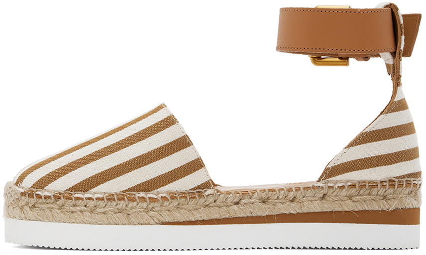 See by Chloé Brown & Off-White Glyn Flat Espadrilles