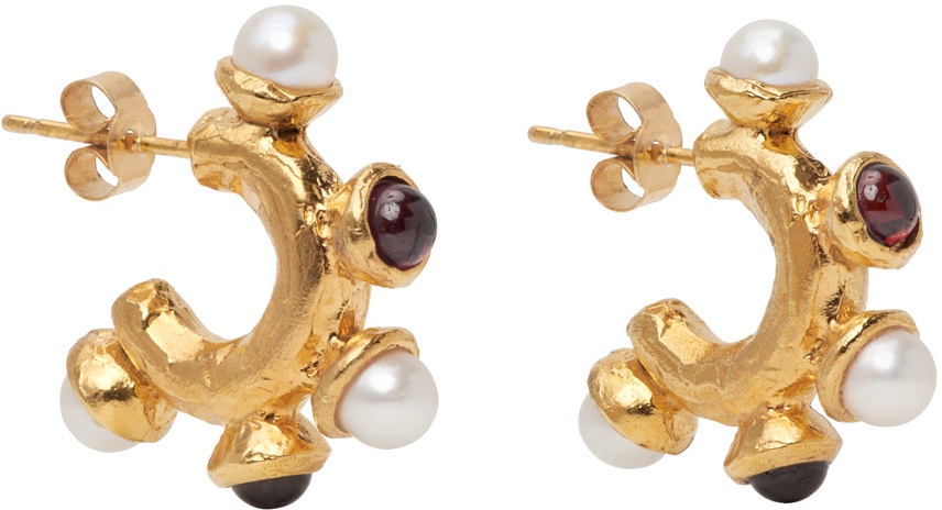 Photo: Alighieri Gold 'The Nocturnal Desire Pearl & Garnet' Earrings
