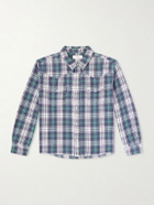 Cherry Los Angeles - Cropped Checked Cotton-Flannel Shirt - Green