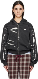 Praying Black Latex Printed Hoodie
