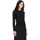 Simone Rocha Black Classic Merino Silk Cardigan