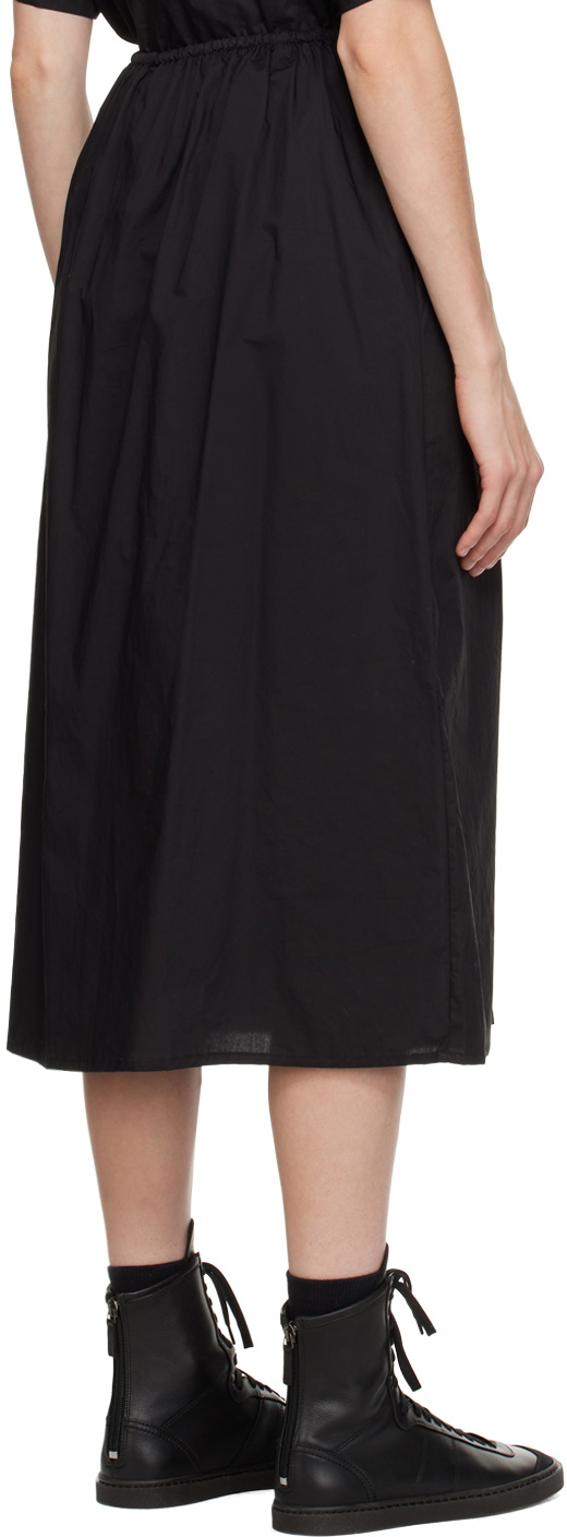 Deiji Studios Black 'The Mid Cotton' Midi Skirt