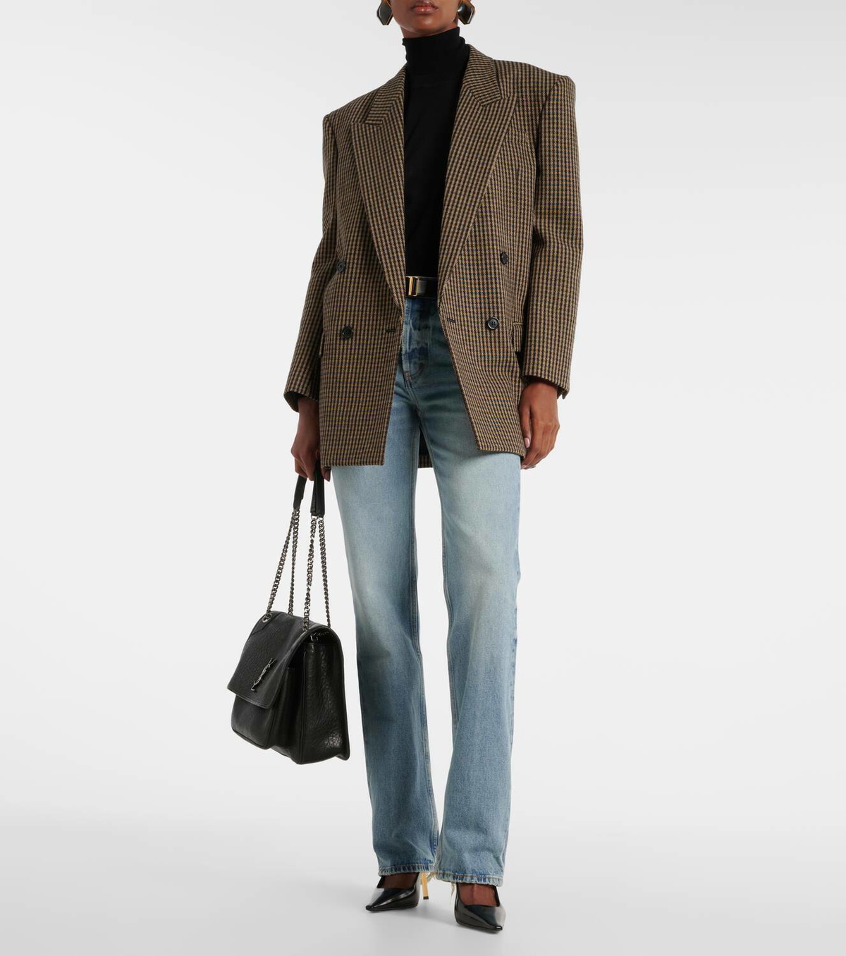 VIP【送料関税込】SAINT LAURENT STRAIGHT COTTON JEANS Saint Laurent Long Straight-Leg Denim Jeans - Bergdorf Goodman