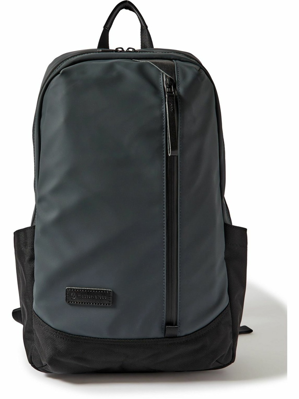 Photo: Master-Piece - Slick Logo-Appliquéd Leather and CORDURA® Ballistic Nylon Backpack