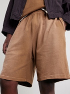 Les Tien - Straight-Leg Cotton-Piqué Drawstring Shorts - Brown