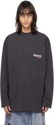 Balenciaga Gray Political Campaign Long Sleeve T-Shirt