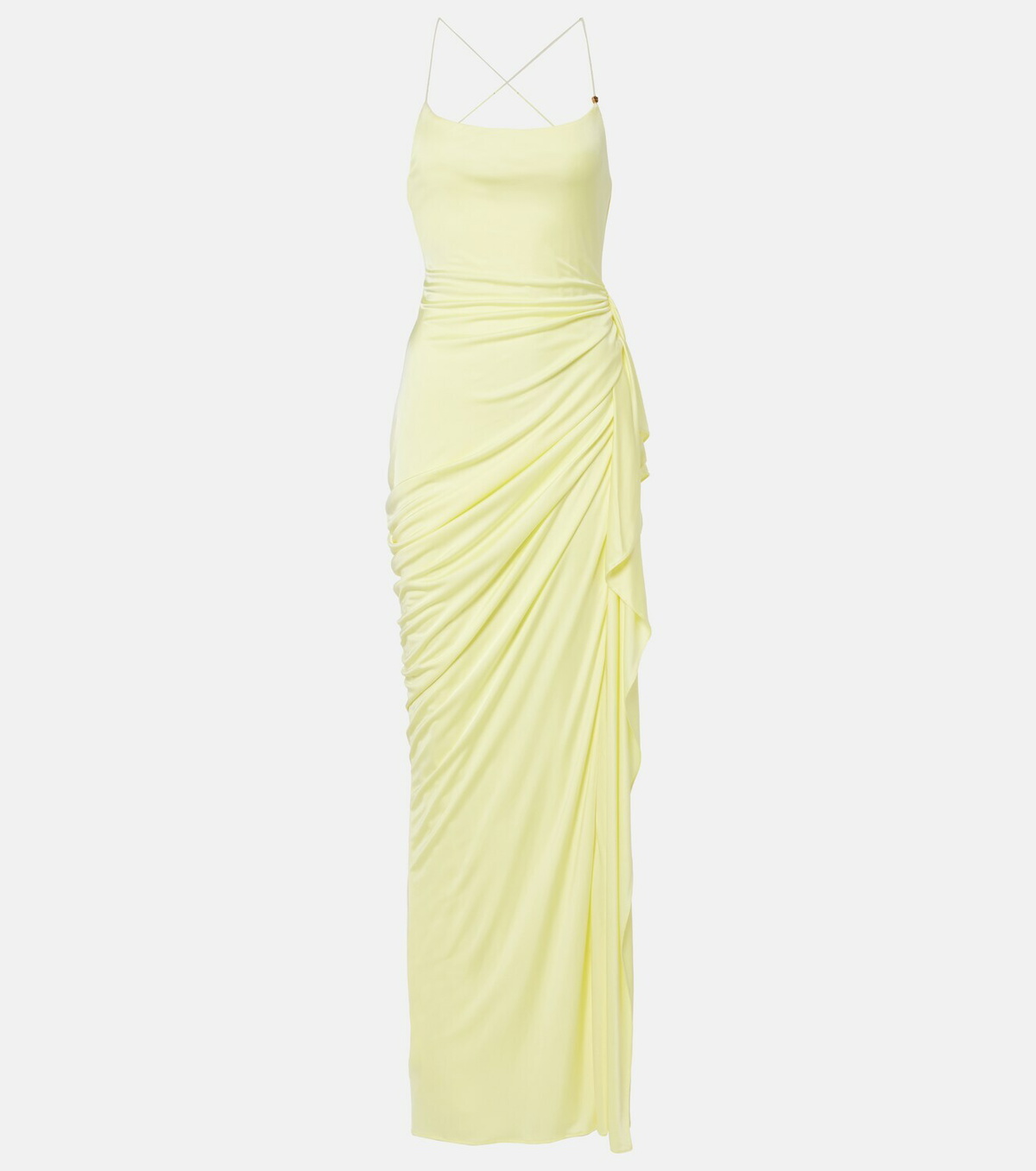 Versace Medusa draped jersey gown