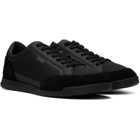 BOSS Black Suede-Trim Ribbed Sole Sneakers