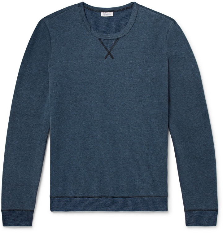Photo: Schiesser - Hugo Mélange Cotton-Jersey Sweatshirt - Blue