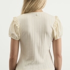 Simone Rocha Women's Pointelle Puff Sleeve Cardigan in Ecru/Pearl