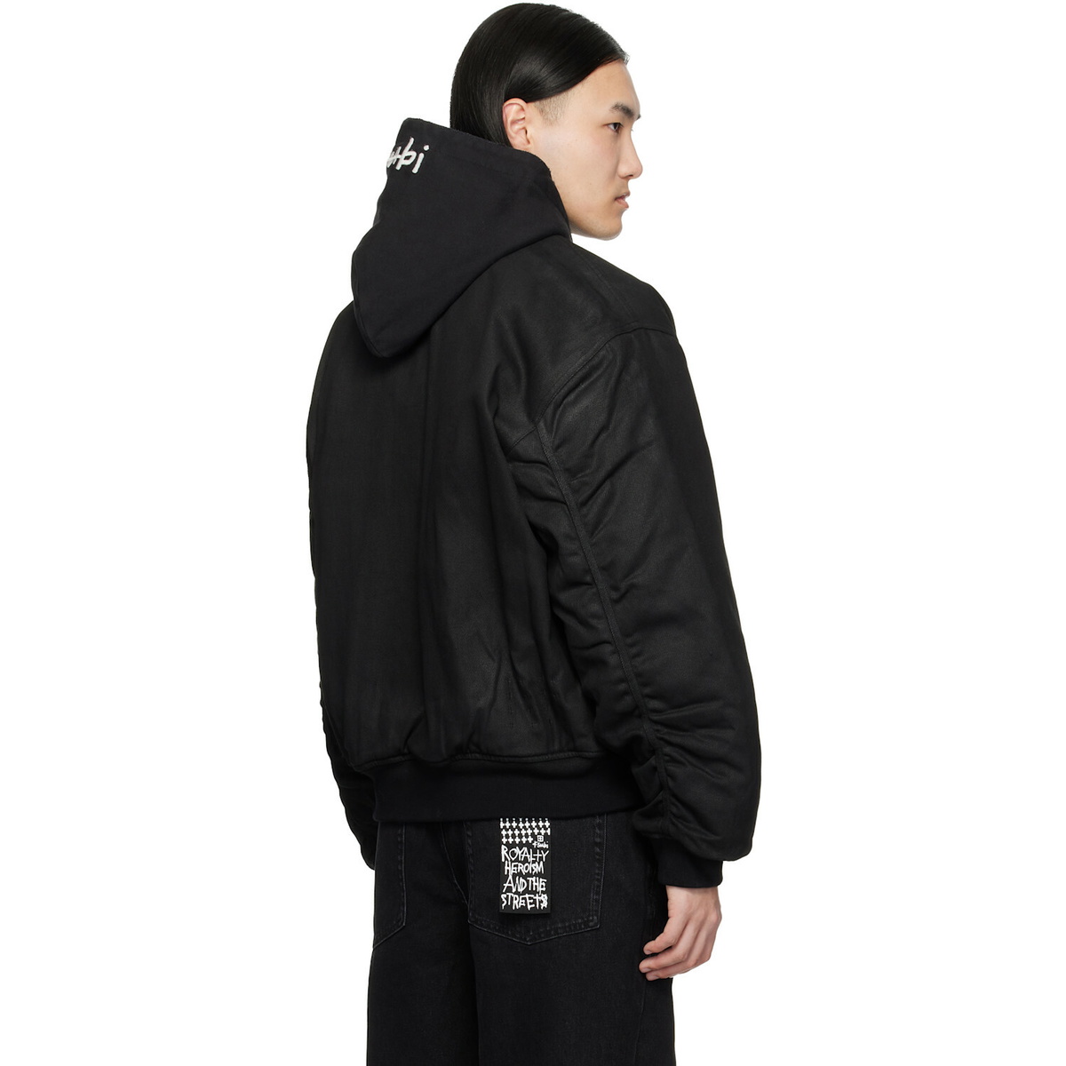 Ksubi Black Sin City Plated Waxed Jacket