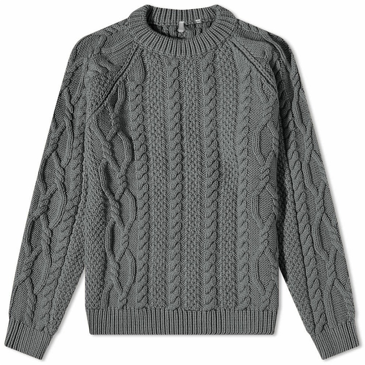 Photo: Sunflower Men's Cable Crew Knit in Grey