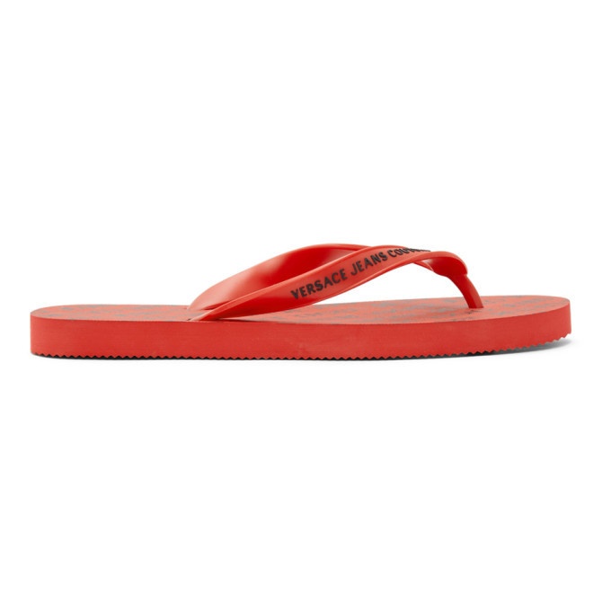Photo: Versace Jeans Couture Red Logo Flip Flops