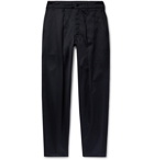 Monitaly - Tapered Pleated Cotton-Sateen Trousers - Blue