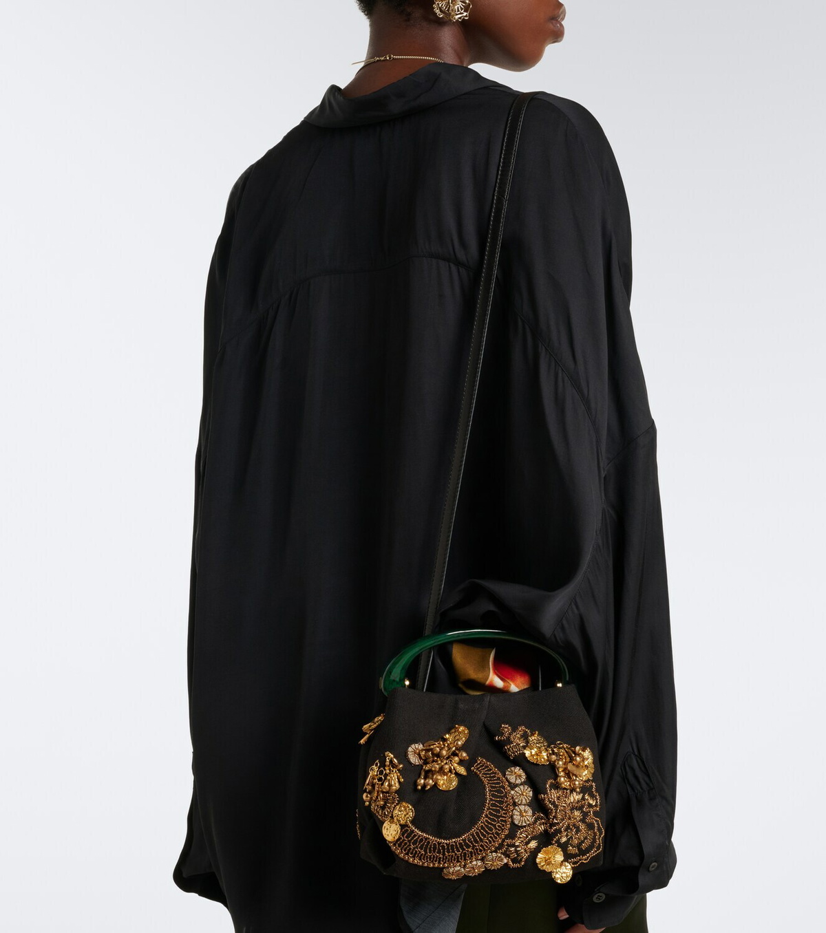 Dries Van Noten Small embellished top-handle bag